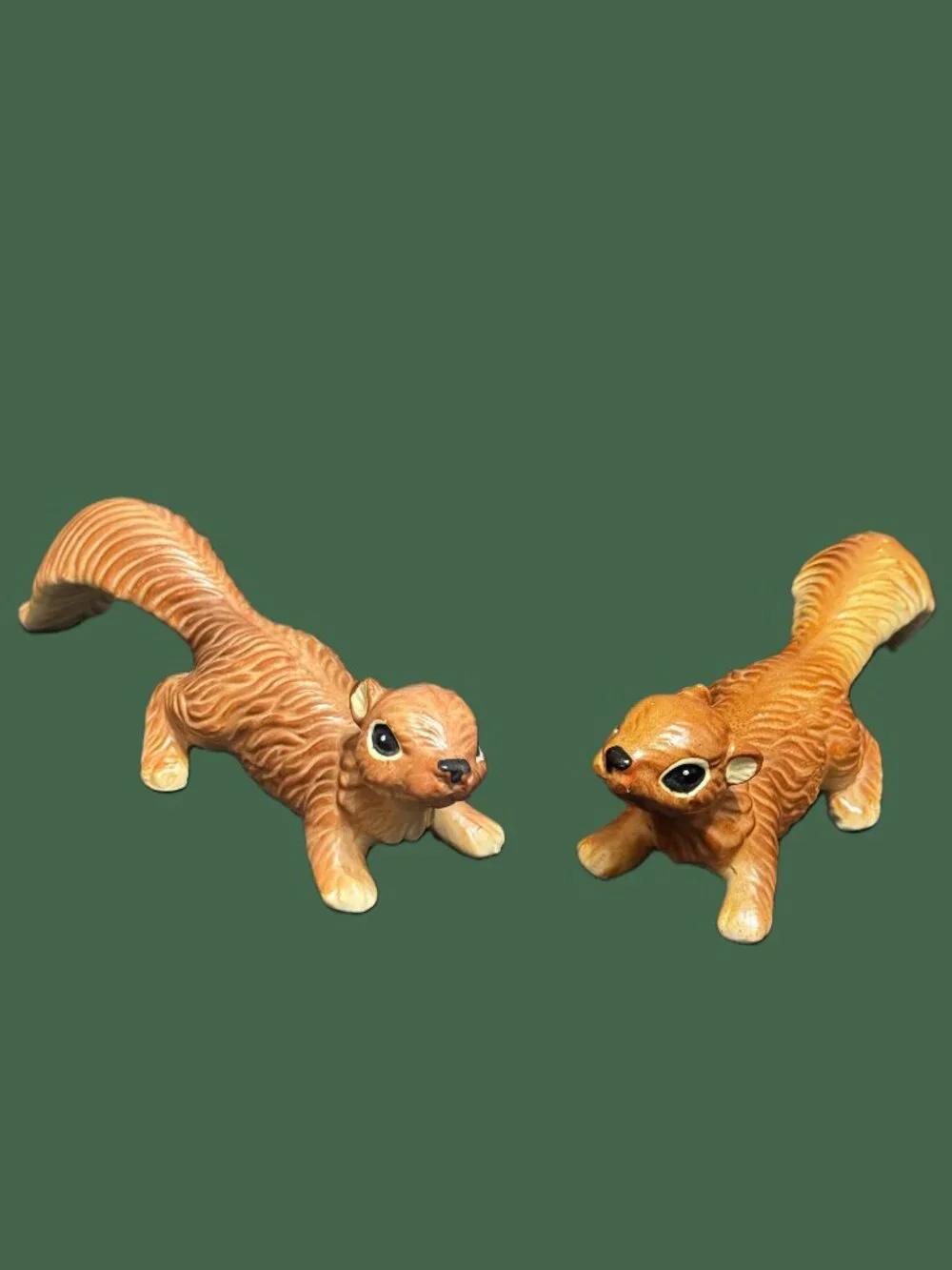 Norcrest Squirrel Duo, Pair of Ceramic Figurines, Vintage Japan, Circa 1950s